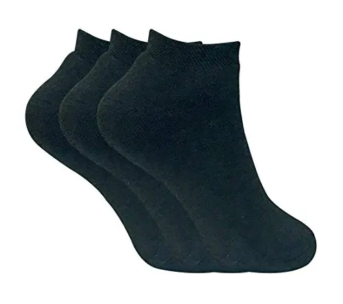 Sock Snob 3er pack damen winter warm kurz thermo socken/kuschelsocken mit innenfell für sneaker (37-42 eu, TTS Black)