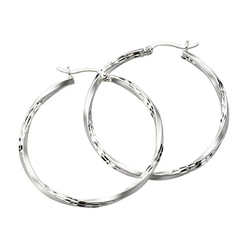 Firetti Paar Creolen Schmuck Geschenk Silber 925 - Ohrringe aus hochwertigem Silber 925, diamantiert für besonderen Glanz. Perfekt für jeden Anlass, ob Büro oder Feier. Inklusive Etui – das ideale Geschenk!