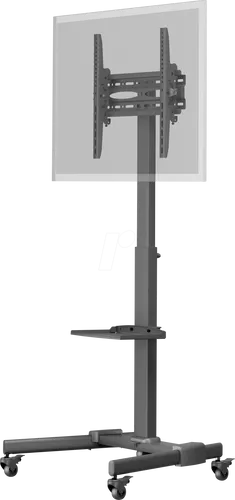 GOOBAY 59507 - Schwenkbarer TV Roll-Ständer für 37''-70'' Fernseher - TV-Halterung für 37-70 Zoll Fernseher bis 35 kg, mit 4 feststellbaren Rollen und 8 Höheneinstellungen für maximale Flexibilität und einfachen Transport.