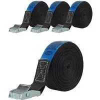 TRUTZHOLM 4x Profi Spanngurt Klemmschloss Auto 1 Teilig 6m 250 kg Schwarz