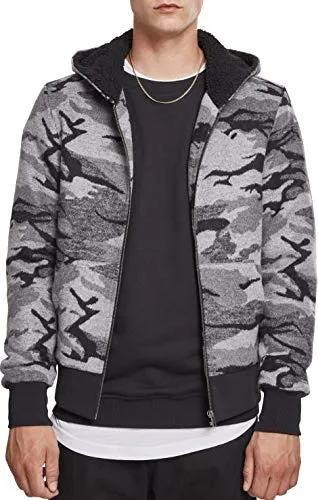 Urban Classics Herren Camo Zip Jacket - Herren-Sweatjacke mit stylischem Camouflage-Muster, ideal für den Alltag. Komfortable Kapuze und Kängurutasche sorgen für einen hohen Wohlfühlfaktor.