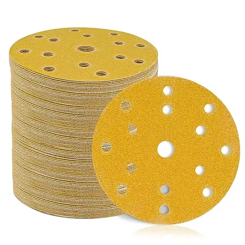 STEBRUAM 150mm Schleifpapier Klett 15 Loch schleifscheiben 50 Stück Set für Rund Exzenterschleifer- je10x P60 P80 P120 P180 P400 Mischkorn für Holz Metall und Farbe