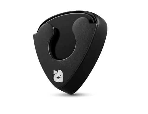 ROTOPATA Plektrum Halter Gitarre selbstklebend für Akustikgitarre | Guitar Pick Holder mit Feder, Gitarren Zubehör für E-Gitarre, Bass & Ukulele, Pick Holder Schwarz (ohne Plektren)
