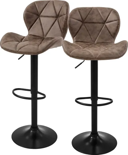 Höhenverstellbare Barhocker im 2er Set - Drehbar und Modern - Hocker & Barhocker im 2er Set, ideal für Wohnzimmer. Mit 360° Drehfunktion, Fußstütze und Rückenlehne – perfekt für stilvolle Entspannung!