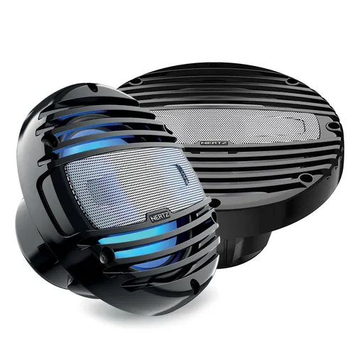 Hertz HMX 8-LD-C | 20cm Koax Lautsprecher schwarz mit LED-Beleuchtung | Marine