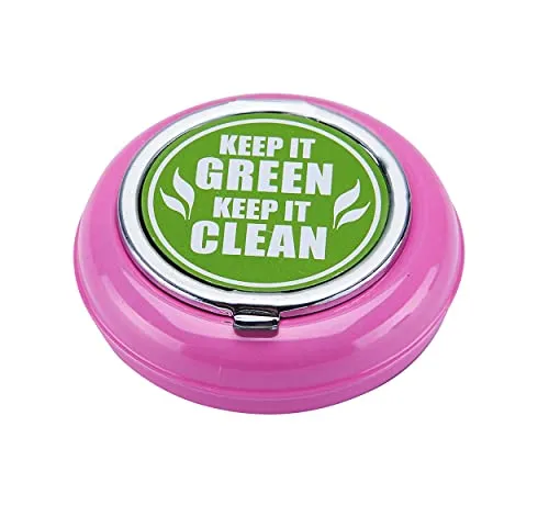 Polyflame Taschen ASCHENBECHER Ø6,5cm mit Deckel Metall rund mini Taschenaschenbecher Reiseaschenbecher Reise Outdoor 22 (Pink)