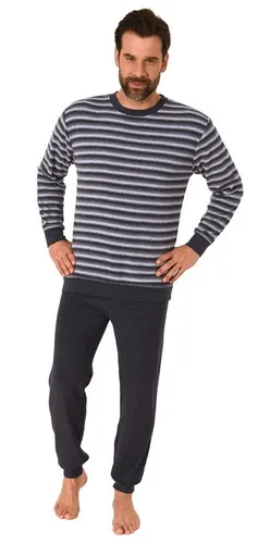 Trend by Normann Pyjama Herren Frottee Schlafanzug mit Bündchen - auch in Übergrößen