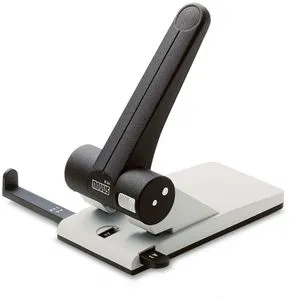 novus Registraturlocher B 265 - hellgrau-dunkelgrau, kraftsparendes Lochen bis 65 Blatt und GS-geprüfte Sicherheit für komfortables Arbeiten