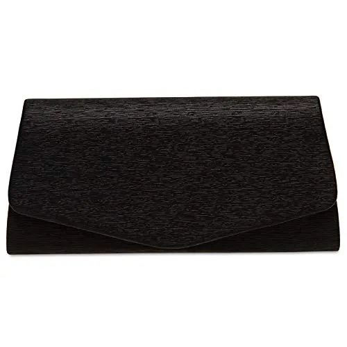 Caspar TA526 Damen elegante Glanz Clutch Tasche Abendtasche, Farbe:schwarz, Größe:Einheitsgröße