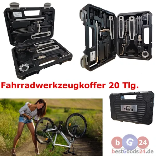 Crivit Fahrradwerkzeugkoffer 20teilig Reparaturset Wartung Werkzeugkoffer