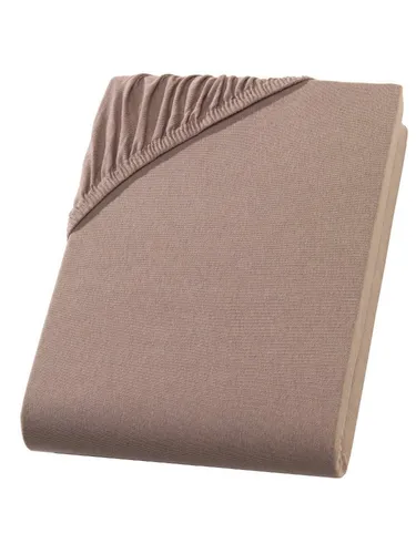 yadetextil Spannbettlaken Spannbettlaken, Jersey, Gummizug: Rundumgummi, Baumwolle Spannbettlaken 90x200 cm bis 25 cm Höhe, Nougat