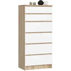 Raumhirsch Furniture Kommode CL3, Weiß, Holzwerkstoff, 60x130x40 cm - Elegante Kommode in hochwertiger Ausführung mit 6 geräumigen Schubladen – ideal zur Aufbewahrung von Textilien und Alltagsutensilien. Vielseitig einsetzbar in verschiedenen Wohnräumen und robust für den täglichen Gebrauch.