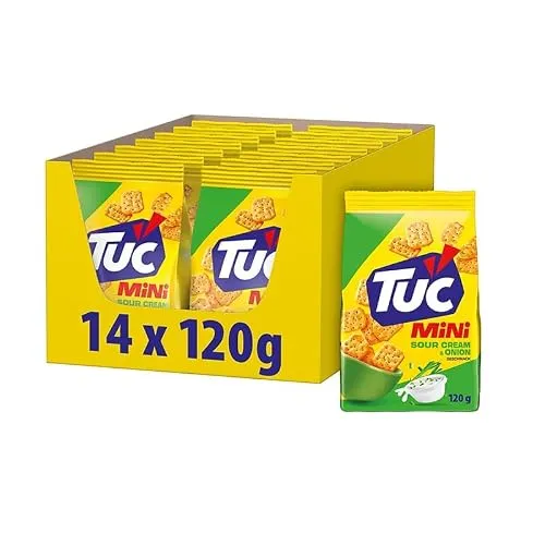 TUC Mini Sour Cream & Onion, Cracker, 120 g (14er-Pack) von Tuc