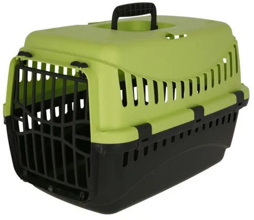 Kerbl Tiertransportbox Expedion – Grün/Schwarz, 45 x 30 x 30 cm - Praktische Tiertransportbox für Kleintiere bis 10 kg. Mit seitlichen Lüftungsschlitzen und abnehmbarer Tür für einfachen Zugang. Ideal für stressfreies Reisen und platzsparende Aufbewahrung.