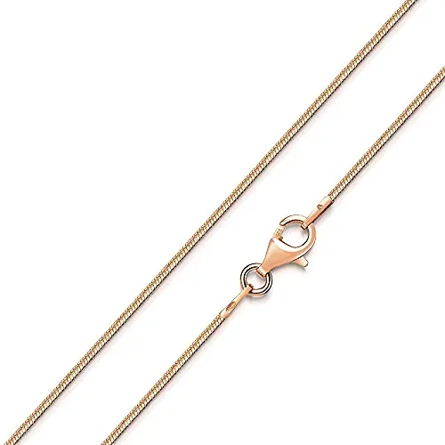 Materia Schlangenkette rosegold 55cm - Elegante 925 Sterling Silber Halskette für Damen - Ketten für Damen mit schickem Schlangenketten Design aus 925 Sterling Silber, langlebig und angenehm zu tragen, ideal für individuelle Anhänger.