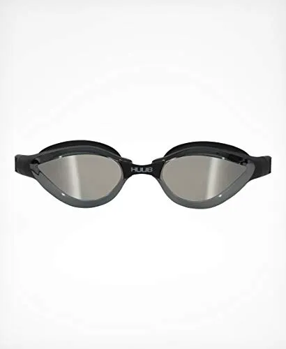 Huub Brownlee Acute Schwimmbrille, schwarzes Silikonband, voll verstellbares Band, bequeme Dichtungen