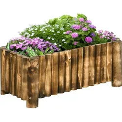 Outsunny Hochbeet L78 x B35 x H30cm – Naturholz - Pflanzenkästen & Spaliere: Robust aus natürlichem Tannenholz, ideal für Kräuter, Gemüse und Blumen. Perfekt für Garten, Balkon oder Terrasse!