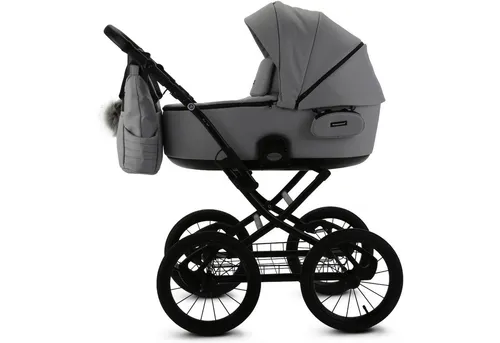 Knirpsenland Kombi-Kinderwagen Retro Style 2in1 inkl. Sportwagen, Wickeltasche & viel Zubehör, (Spar-Set), hohe Sicherheit durch One-Klick System der Kinderwagenaufsätze