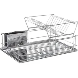 5five Simply Smart Geschirrständer - Praktisches Abtropfgestell aus rostfreiem Stahl, ideal für effizientes Trocknen von Geschirr. Kompakt mit 24 cm Höhe und 47 cm Breite.