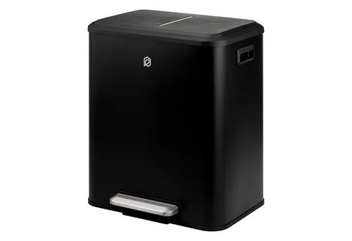 eluno Abfalleimer mit 2 Fächern - 30 Liter Treteimer mit Soft-Close Deckel - Haushaltszubehör: Praktischer 2-Fächer Treteimer mit 30 Litern Gesamtvolumen, ideal für Mülltrennung und komfortable Handhabung dank großem Fußpedal und Soft-Close Mechanismus.