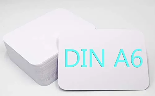 DIN A6 Postkarten Karteikarten Set Blanko zum Selbstgestalten Wahlweise mit Umschlägen und runden Ecken (weiss matt rund 350g/m², 100 Karten ohne Umschläge)