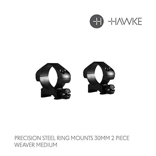 PRECISION STEEL RING MOUNTS with nut 23006 Weaver, 30mm Diameter, Medium (Nut)