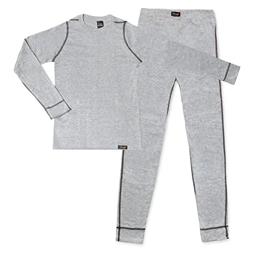 CFLEX Kinder Ski- & Thermowäsche Set - Warme Unterwäsche Langarm POLARDRY - Hellgrau 134-140
