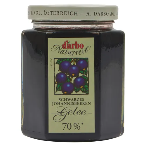 Food-United schwarze Johanisbeere Brotaufstrich DARBO GELEE EXTRA Naturrein 200g