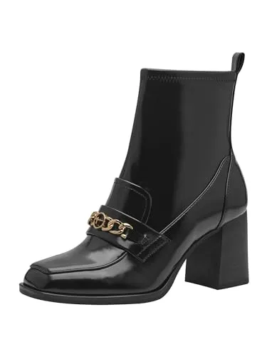 Tamaris Stiefelette 1-25320-43 001 normal - Wanderschuhe mit 7,5 cm Blockabsatz, ideal für Komfort und Stil bei Outdoor-Aktivitäten, aus einem hochwertigen Materialmix.