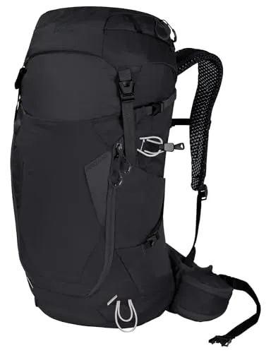 Jack Wolfskin Crosstrail 28 LT Tourenrucksack schwarz - Daypacks mit 28 Litern Volumen, ergonomisches Design für optimalen Tragekomfort und hervorragende Rückenbelüftung dank AEROVENT-Tragesystem. Aus nachhaltigen Materialien, wasserlos gefärbt.