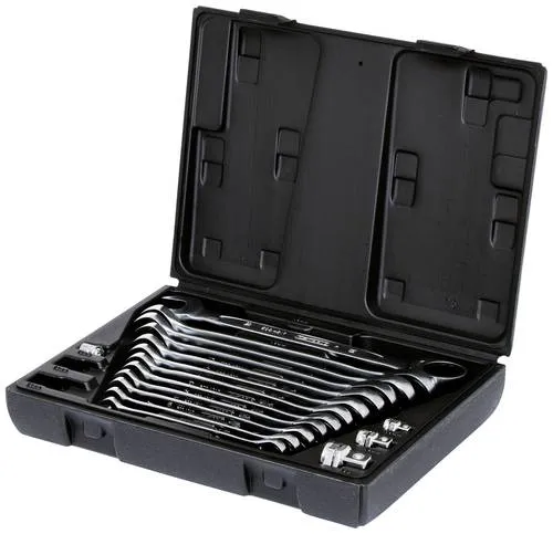 KS Tools 503.4266 GEARplus Ratschenringmaulschlüssel-Satz - 16-tlg, FlankTraction-Profil für optimale Kraftübertragung und präzise Anwendung
