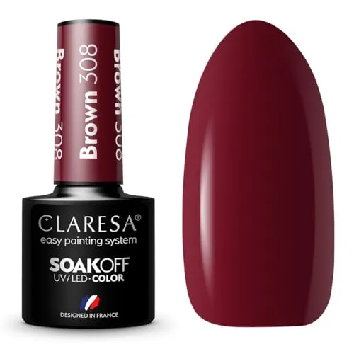 Claresa UV LED Nagellack Collection Hybrid Maniküre Soak Off Nail Polish, Farbe Braun, Nr 308, 5ml