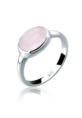 Elli Ring Damen Rosenquarz Solitär Basic in 925 Sterling Silber - Ringe für Damen, handgefertigt aus 925er Sterling Silber, anlaufgeschützt und hochglanzpoliert – der perfekte Echtschmuck für jeden Anlass und ein ideales Geschenk für besondere Momente.