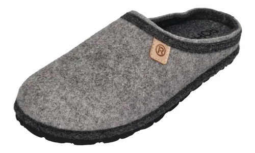 Rohde Hausschuh Größe 45 EU - Bequemer grauer Filzhausschuh, ideal für gemütliche Stunden zu Hause.