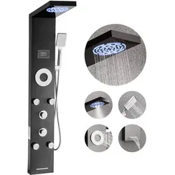 VEVOR Duschpaneel-Turmsystem (6 in 1) mit Regenwasserfall-Duschkopf & LED