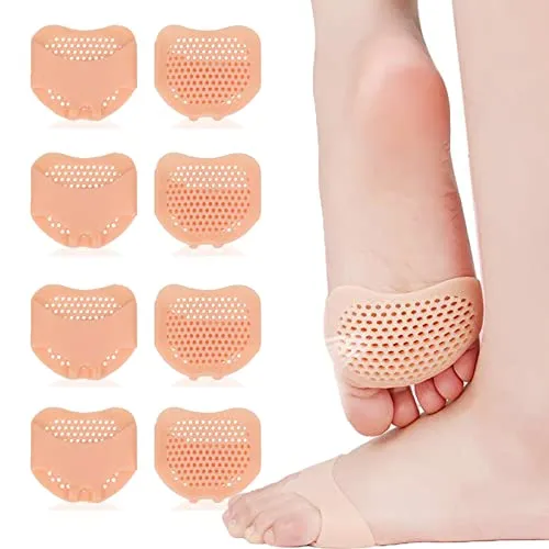 Stk Vorfußpolster, Atmungsaktive Fußpads Silikon Weiche Gel Fußballenpolster Ballenpolster für Lindern sie Fußschmerzen und Schützen sie die Fußsohlen, geeignet für Frauen und Männer 8