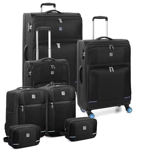 MODO by Roncato Trolleyset Star 2.0, 5-teilig - 5-teiliges Weichgepäck-Set aus robustem Polyester mit 4 Rollen, TSA-Schloss und cleverem Design für einfaches Packen und Sicherheit auf Reisen.