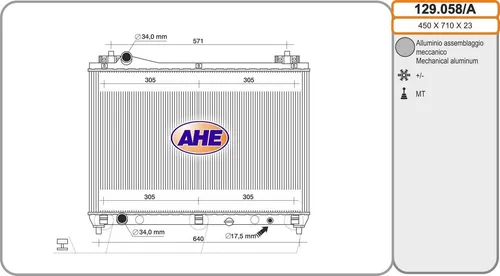AHE Kühler, Motorkühlung 129.058/A