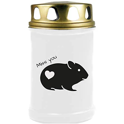 HS Candle Gedenkkerze für Haustiere mit Motiv, Tier - Grabkerze (Brenndauer ca. 48h), Motiv: Hamster, in vielen Varianten
