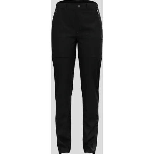 Odlo Women's Ascent Light Pants Zip-Off - Leichte Zip-Off-Hose für Damen in Schwarz Gr. 44 - Outdoor Hosen für Damen, ideal zum Wandern; leicht, stretchig und mit Zip-Off-Funktion für flexible Einsatzmöglichkeiten.