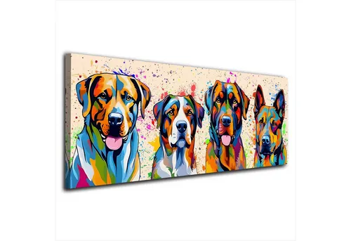 Artedinoi Leinwandbild Pop Art große Hunde ColourLeinwandbild Wandbild Kunstdruck XL Wanddeko