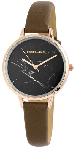 EXCELLANC Quarzuhr EX0515 Excellanc Damenuhr mit Band aus Lederimitat, Damenuhr Lederimitat
