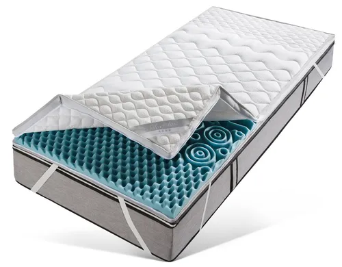 Topper Softly XXL PLUS Silverline - 7-Zonen Kaltschaum - Matratzenauflage für optimalen Schlafkomfort, 7 cm hoch, ideal für Allergiker und mit abnehmbarem Bezug für einfache Pflege.