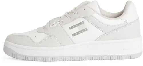 Tommy Jeans Herren Cupsole Sneaker Retro Basket Tumble Low Top, Grau (Stratus Grey) - Nachhaltig produziert - Herren-Sneaker in modernem Design, nachhaltig produziert und ideal für einen stylishen Alltag.