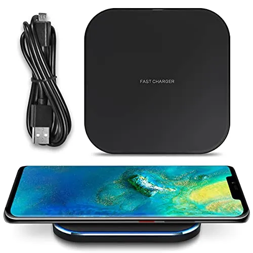 Wireless Charger QI-Zertifizierte Kabellose Induktive Ladestation 15W 10W 7,5W 5W kompatibel mit Nothing Phone 2/1 und Allen QI fähigen Smartphones, Modell:M02_10W_Schwarz