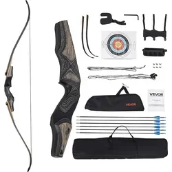 VEVOR Takedown Recurvebogen Kit 13,61kg - Waffensport: Ergonomisches Komplettset mit superschneller Pfeilgeschwindigkeit und hochwertigem Design für präzises Schießen und Jagd.