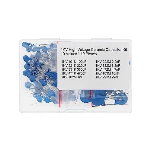 Werte * 10 Stück 1KV Hochspannungs-Keramik-Kondensator-Kit 100pF 220pF 330pF 470pF 1nF 2.2nF 3.3nF 4.7nF 10nF 22nF 10
