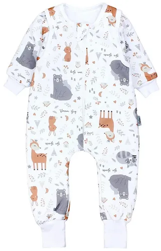 TupTam Baby Schlafsack mit Füßen und Ärmeln – Ganzjahres Schlafsack 2.5 TOG, Wilde Tiere - Babyschlafsäcke aus 100% atmungsaktiver Baumwolle, OEKO-TEX zertifiziert, ideal für alle Jahreszeiten mit abnehmbaren Ärmeln für optimale Anpassung an die Temperatur.