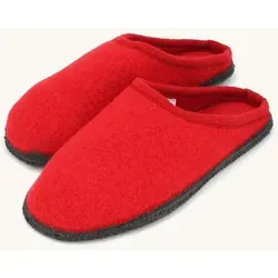 kitz-pichler Filzpantoffel Grainau aus Mulesing-freier Schaf-Schurwolle – Handgefertigte Hausschuhe aus Wollfilz für Damen & Herren Größe EU 36-46 – Patentierte naturub® Naturkatschuksohle Rot, 41