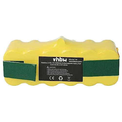 vhbw Akku kompatibel mit iRobot Roomba 581, 580, 614, 605, 611, 583, 610, 590, 612, 582, 615, 577 Saugroboter (2500 mAh, 14,4 V, NiMH)